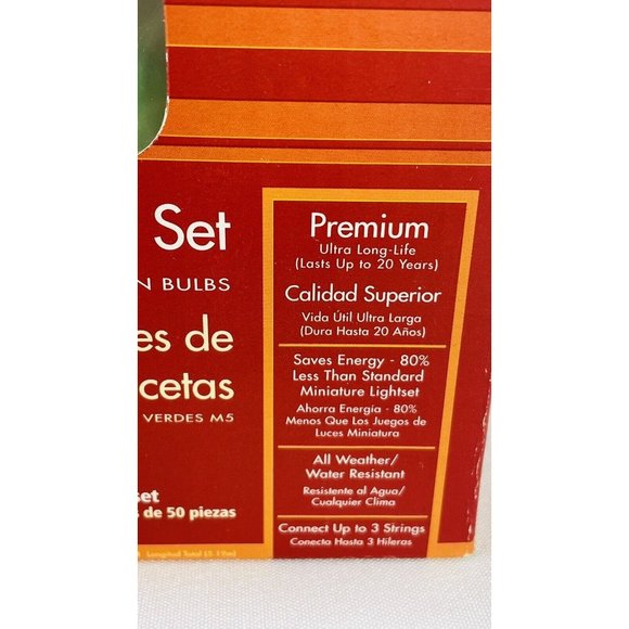 Home Accents Christmas Holiday 50 Green M5 LED Light String Faceted Crystal 2006 - Picture 7 of 11